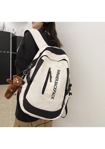 Yeni Unisex Sırt Çantası Moda Rahat Sırt Çantası Büyük Kapasiteli Aşınmaya Dayanıklı Üniversite Öğrencisi Okul Çantası (Yurt Dışından) fiyatları