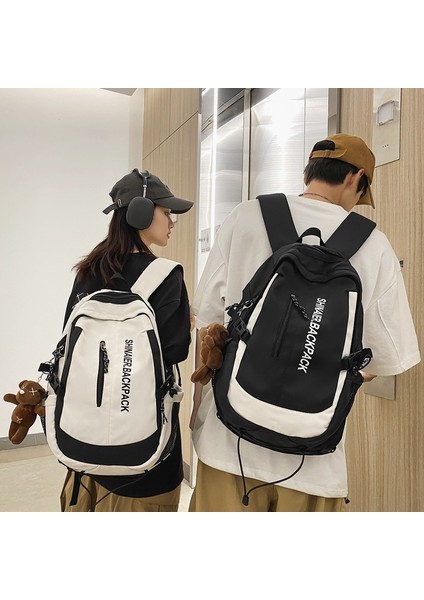 Yeni Unisex Sırt Çantası Moda Rahat Sırt Çantası Büyük Kapasiteli Aşınmaya Dayanıklı Üniversite Öğrencisi Okul Çantası (Yurt Dışından) modelleri