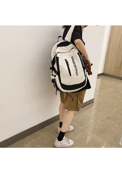 Yeni Unisex Sırt Çantası Moda Rahat Sırt Çantası Büyük Kapasiteli Aşınmaya Dayanıklı Üniversite Öğrencisi Okul Çantası (Yurt Dışından) indirimleri