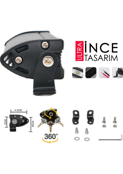 Cree 12 LED 36W Yayıcı Delici Tek Sıra Off Road LED Bar 33.5cm modelleri