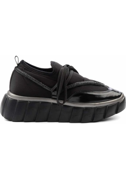 Siyah Siyah Streç Kadın Sneaker K01234050317 fiyatları