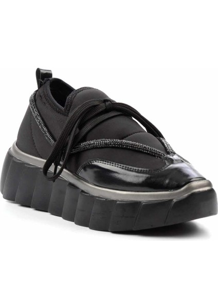 Siyah Siyah Streç Kadın Sneaker K01234050317 modelleri
