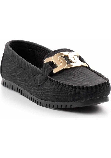 Siyah Baskılı Nubuk Kadın Loafer Ayakkabı K01542167701 modelleri