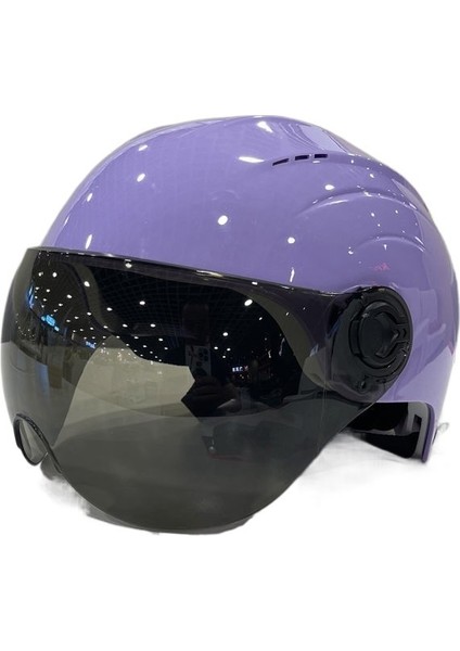 Kask Kadın Elektrikli Otomobil Dört Mevsim Yaz Erkek ve Kadın Kask Akülü Araba Yarım Kask (Yurt Dışından)