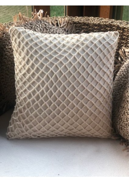Makrome Keten Örgü Kırlent Yastık Kılıfı Summer Collection