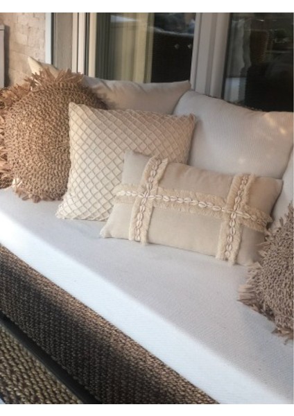 Makrome Keten Örgü Kırlent Yastık Kılıfı Summer Collection fiyatları