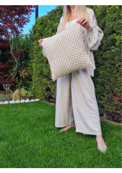 Makrome Keten Örgü Kırlent Yastık Kılıfı Summer Collection fırsatları
