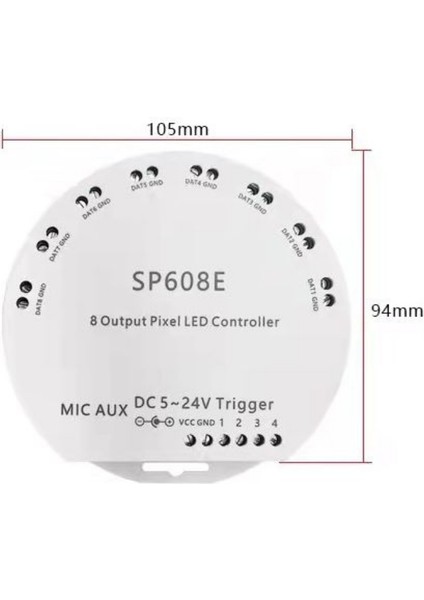 SP608E 8 Kanallı Müzik Denetleyicisi WS2811-WS2812B Pixel Kontrol Devresi 5-24V fiyatları