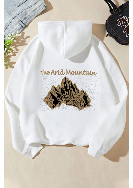 Unisex Oversize Arid Mountain Baskılı Sweatshirt