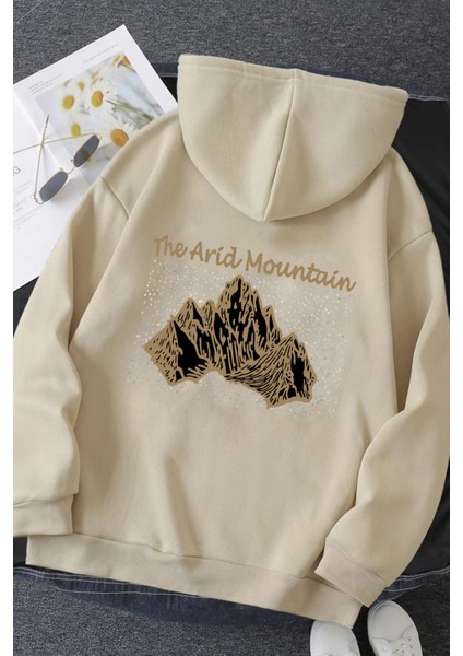 Unisex Oversize Arid Mountain Baskılı Sweatshirt