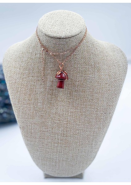 Jasper Doğal Taş Mantar Kolye