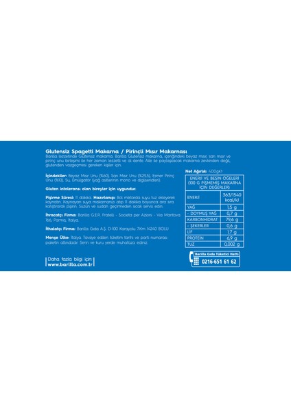 Glutensiz Makarna 3 Lü Set Penne, Fusulli ve Spagetti 400 gr