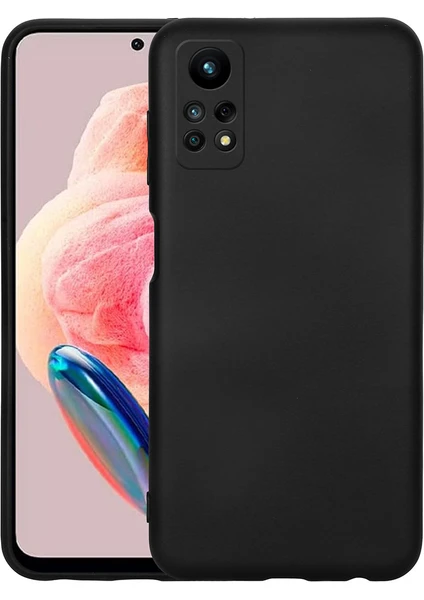 Case 4U Xiaomi Redmi Note 12 Pro 4g Kılıf Kamera Korumalı Içi Kadife Logosuz Mara Lansman Silinebilir Kılıf Siyah