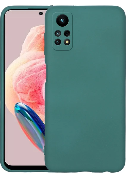 Case 4U Xiaomi Redmi Note 12 Pro 4g Kılıf Kamera Korumalı Içi Kadife Logosuz Mara Lansman Silinebilir Kılıf Koyu Yeşil