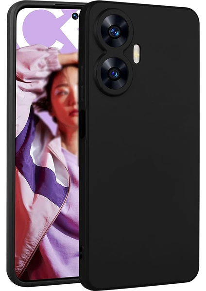 Case 4U Realme C55 Kılıf Kamera Korumalı Klasik Mat Renkli Yumuşak Premier Silikon Siyah