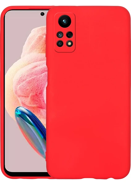 Case 4U Xiaomi Redmi Note 12 Pro 4g Kılıf Kamera Korumalı Içi Kadife Logosuz Mara Lansman Silinebilir Kılıf Kırmızı