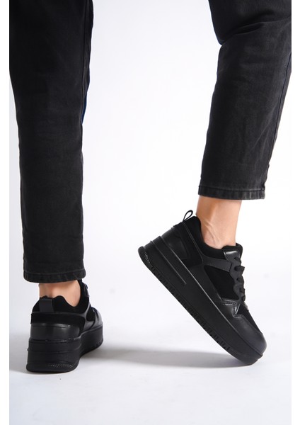 MBNK160-SS Kadın Kalın Taban Siyah/siyah Sneaker & Spor Ayakkabı