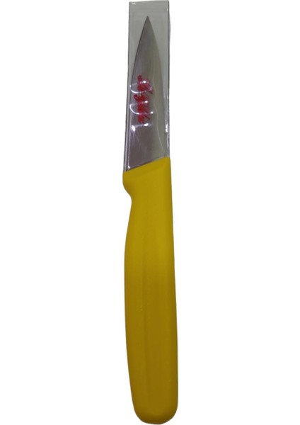 Sivri Ağız Basic Sebze Meyve Soyma Bıçağı 8cm Metal Bıçak, 18CM Komple Ölçü , 1 Adet Sarı