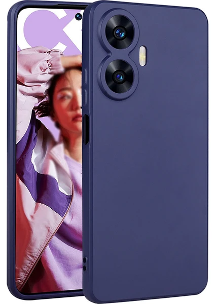 Case 4U Realme C55 Kılıf Kamera Korumalı Klasik Mat Renkli Yumuşak Premier Silikon Lacivert