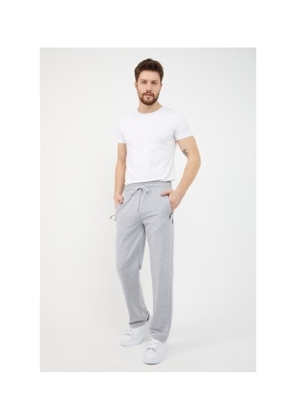 Gri-Lacivert Erkek Büyük Beden 2'li Düz Paça Cep Fermuar Detaylı Rahat Kesim Eşofman Altı fiyatları