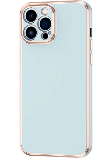 iPhone 13 Pro Max Uyumlu Luxury Serisi Altın Çerçeveli Silikon Kılıf