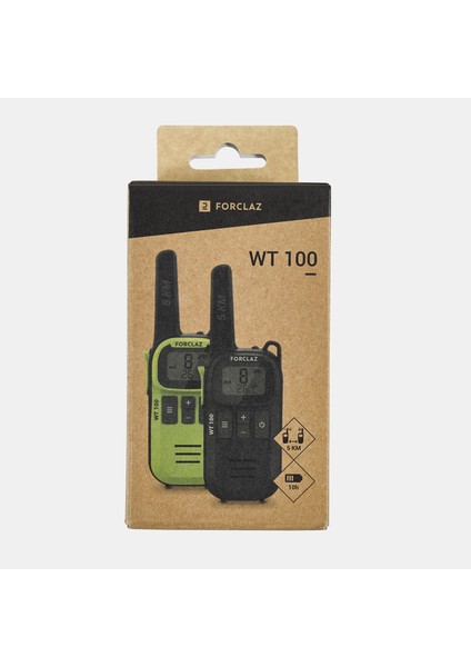 Forclaz Usb Ile Şarj Edilebilen Walkie Talkie - 5 Km - Sarı / Siyah - Wt100