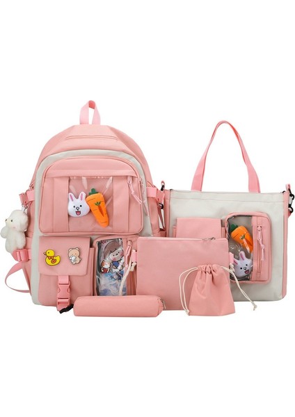Lise Beş Parça 2 Rastgele Rozetli Sırt Çantası Seti (Yurt Dışından)