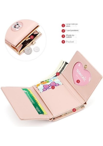 Basit Çok Kartlı Kısa Bayan Cüzdanı (Yurt Dışından)