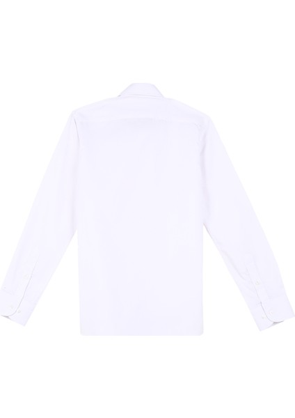 Slim Fit Klasik Yaka Düz Beyaz Erkek Gömlek GM1007100506 fiyatları