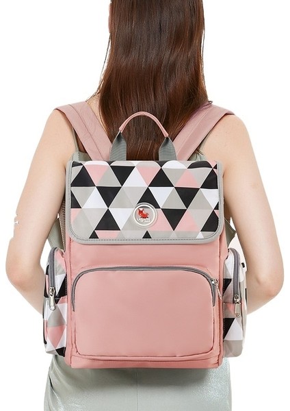 Anne Çantası Çok Fonksiyonlu Büyük Kapasiteli Çanta Moda Taşınabilir Biberon Bebek Bezi Sırt Çantası (Yurt Dışından)