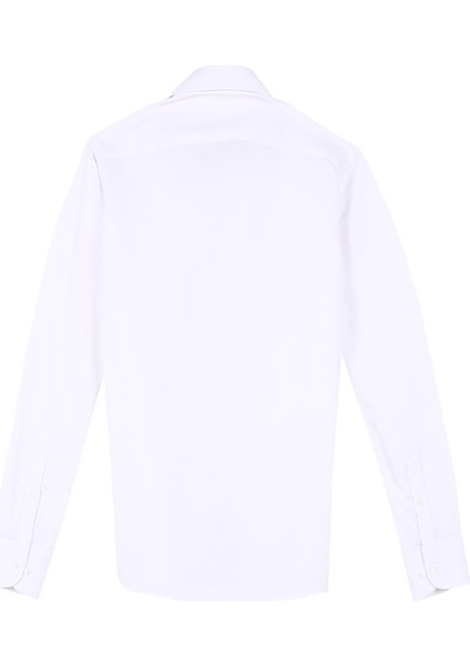 Slim Fit Klasik Yaka Düz Beyaz Erkek Gömlek GM1007100536 fiyatları