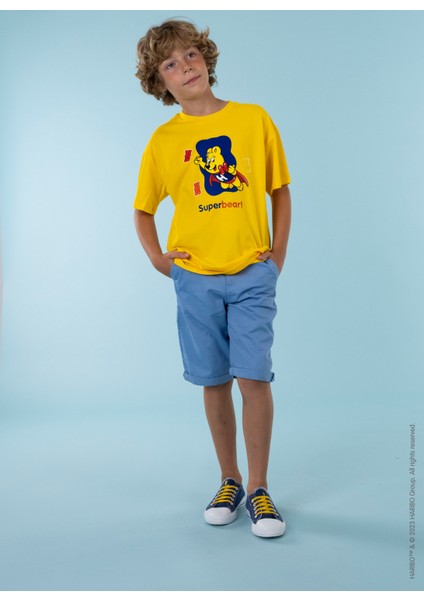 Baskılı Sarı Erkek Çocuk T-Shirt HRBTXT108