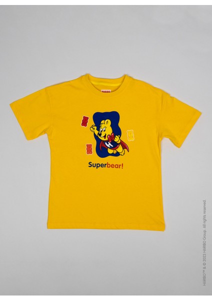 Baskılı Sarı Erkek Çocuk T-Shirt HRBTXT108 modelleri