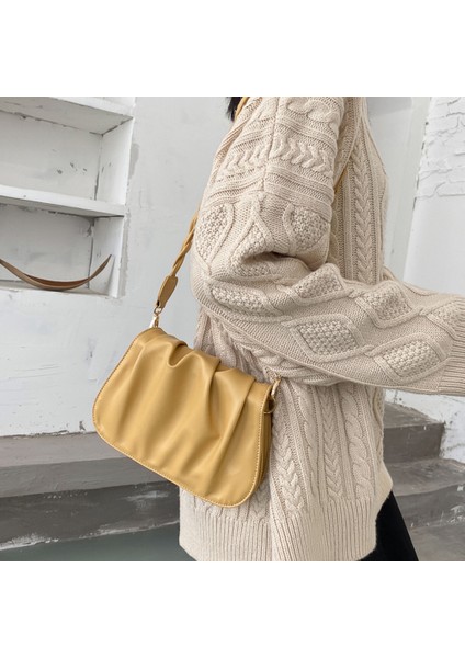 Trendy Peri Pileli Koltuk Altı Çantası: Kadın Omuz Askısı (Yurt Dışından)