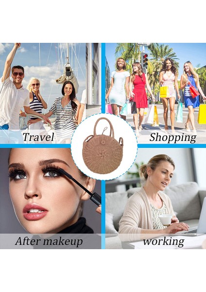 Hasır Crossbody Çanta - Kadın Yuvarlak Yaz Plaj Çantası D (Yurt Dışından) indirimleri