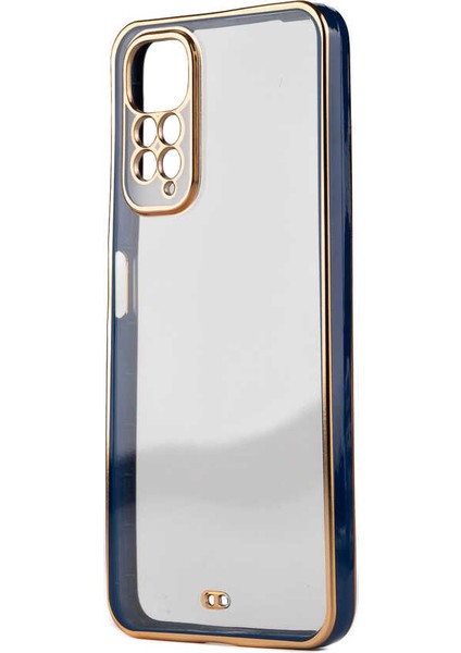 Xiaomi Redmi Note 11 Global Kılıf Parlak Kenarlı Altın Işlemeli Kamera Korumalı Kapak (Voit C.)