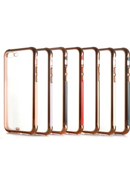 Apple iPhone 7 Plus Kılıf Kenarları Renkli Arkası Mat Yumuşak Silikon Kapak (Voit S.) modelleri