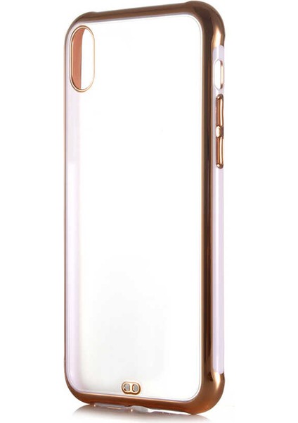 Apple iPhone Xs Max 6.5 Kılıf Kenarları Renkli Arkası Mat Yumuşak Silikon Kapak (Voit S.)