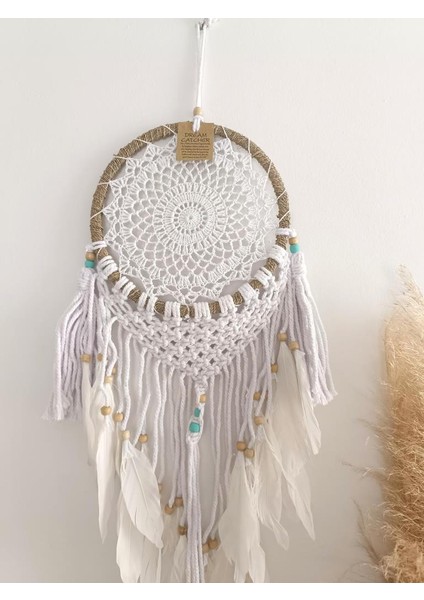 Düş Kapanı Makrome Dreamcatcher Kuş Tüyü Rüya Kapanı Duvar Süsü El Işi