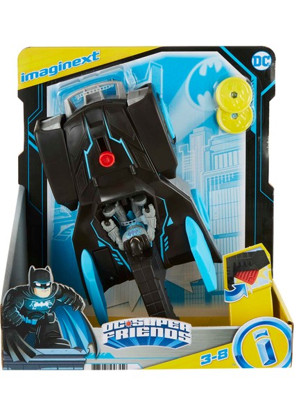 Dc Super Friends Bat-Tech Batmobil, Işıklı Batman Figürüyle Tekerlekli, Batwing'E Dönüşür, 3-8 Yaş Arası Çocuklar İçin Uygundur Gwt24