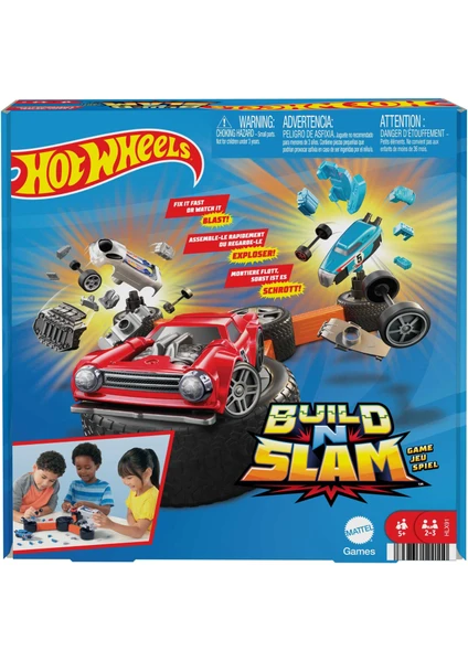 Hot Wheels Build N Slam Kutu Oyunu, 5 yaş ve üzeri, HLX91