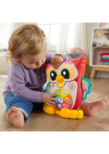 Fisher-Price Linkimals Bilge Baykuş - Türkçe, En Az 18 Aylık Olan Yürüme Çağındaki Çocuklar İçin Işıklı, Hareketli, İnteraktif ve Müzikli Eğitici Oyuncak Hjn61