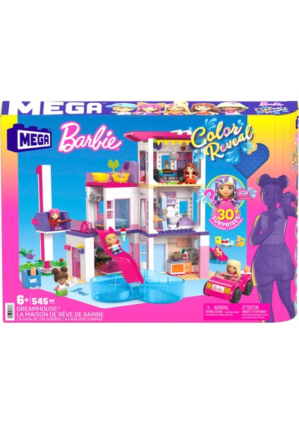 Mega Barbie Color Reveal Rüya Evi Yapı Seti, 5 Mini Bebek ve 6 Hayvanla 25'Ten Fazla Sürpriz İçerir, 5 Yaş ve Üzeri Hhm01