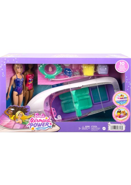 Barbie'Nin Botu Oyun Seti, 2 Barbie , 4 Oturma Alanı Bulunan Şeffaf Zeminli Tekne (46 Cm) Ve 4 Aksesuarıyla, 3 Yaş Ve Üzeri Hhg60