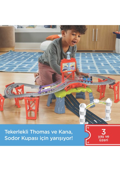 Thomas Ve Arkadaşları Sodor Kupası Yarışı – Thomas Ve Kana Tekerlekli Tren Ve Pist Yarışı Seti, 3 Yaş Ve Üzeri Çocuklar İçin Hfw03