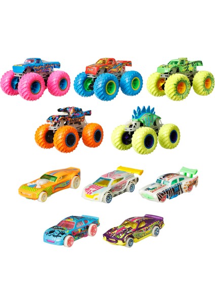 Monster Trucks Karanlıkta Parlayan Araçlar Paketi, 3 yaş ve üzeri, HCB57 fiyatları