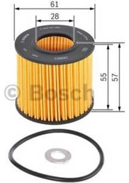 Toyota Yaris 1.5 Benzinli Bosch Yağ Filtresi 2017-2019