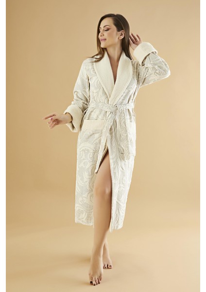 Jakarlı Organik %100 Cotton Bayan Bornozu fiyatları