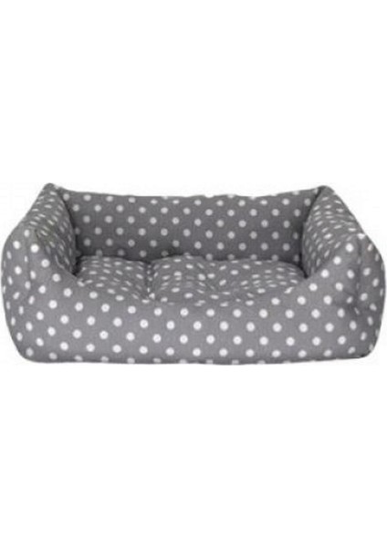 Uniform Gri Puantiyeli Kedi ve Köpek Yatağı Xs 40X50CM