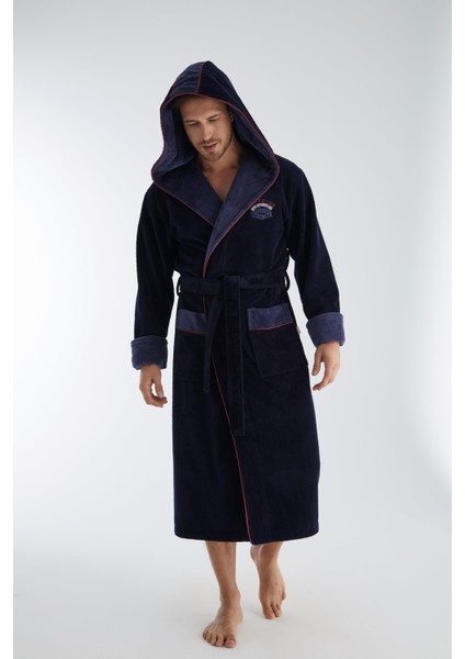 Sıperior Nakış Triga Bukle Bambu Cotton Erkek Bornoz